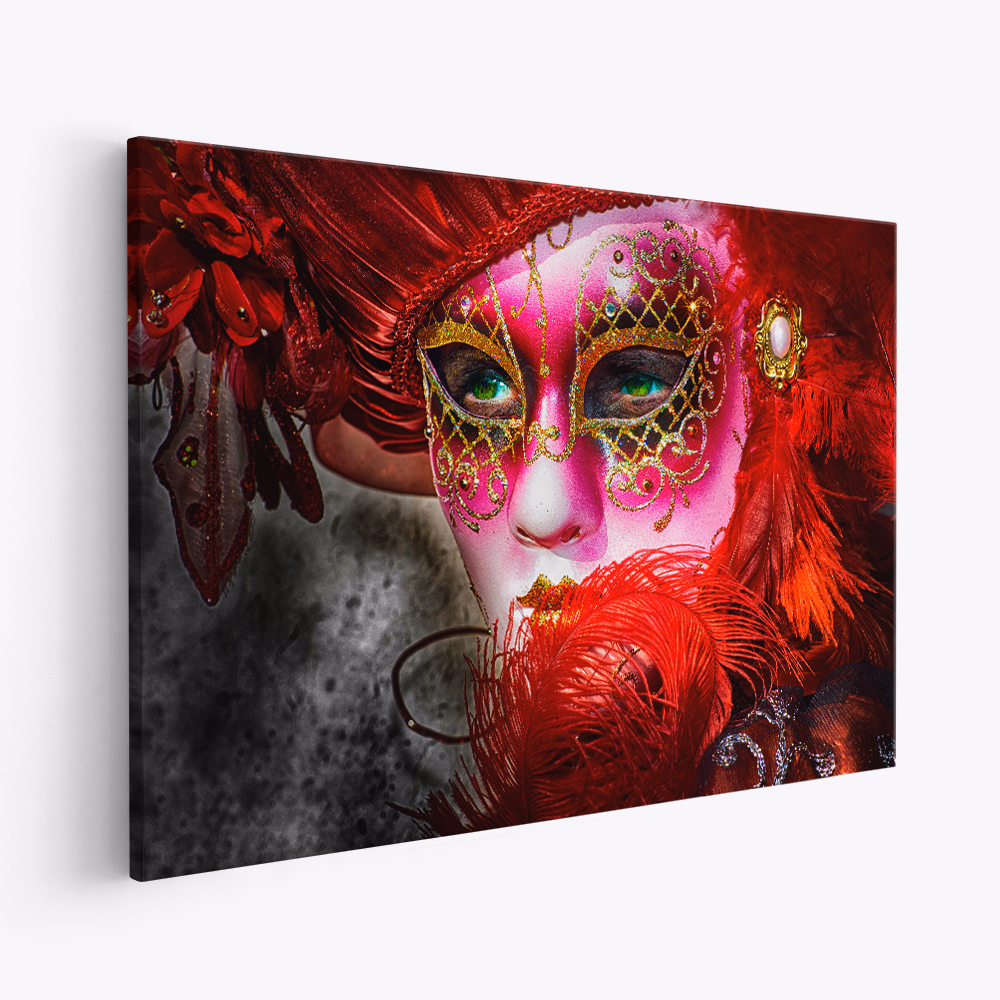 Canvas print - Green eyes and the mask