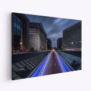 Canvas print - Into Brussels by night
